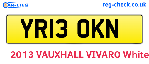 YR13OKN are the vehicle registration plates.
