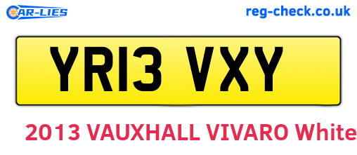 YR13VXY are the vehicle registration plates.