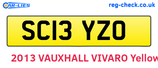 SC13YZO are the vehicle registration plates.
