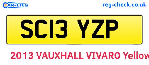 SC13YZP are the vehicle registration plates.