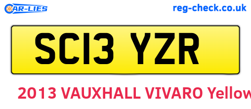 SC13YZR are the vehicle registration plates.