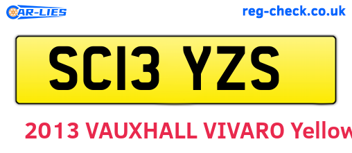 SC13YZS are the vehicle registration plates.