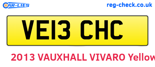 VE13CHC are the vehicle registration plates.