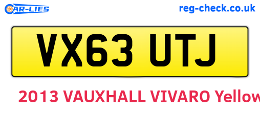 VX63UTJ are the vehicle registration plates.