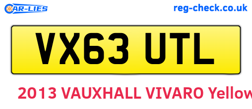 VX63UTL are the vehicle registration plates.