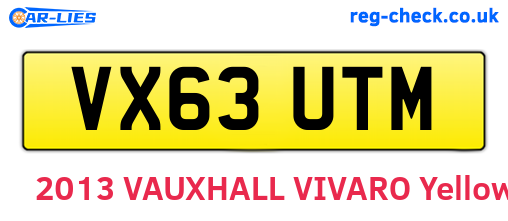 VX63UTM are the vehicle registration plates.