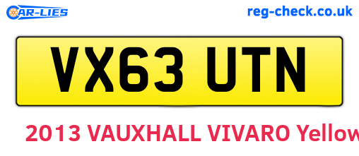 VX63UTN are the vehicle registration plates.