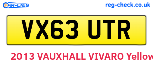 VX63UTR are the vehicle registration plates.
