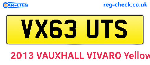 VX63UTS are the vehicle registration plates.