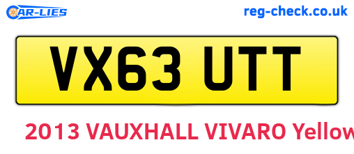 VX63UTT are the vehicle registration plates.