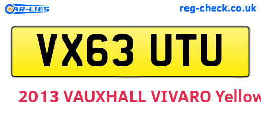 VX63UTU are the vehicle registration plates.