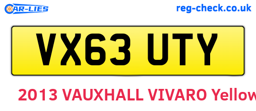 VX63UTY are the vehicle registration plates.