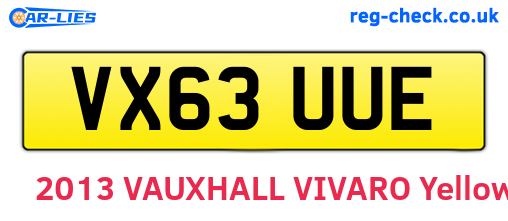 VX63UUE are the vehicle registration plates.