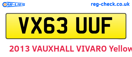 VX63UUF are the vehicle registration plates.