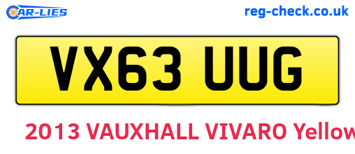 VX63UUG are the vehicle registration plates.