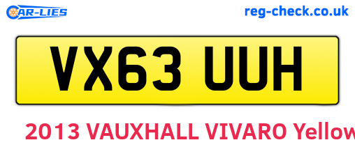 VX63UUH are the vehicle registration plates.