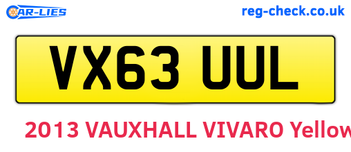 VX63UUL are the vehicle registration plates.