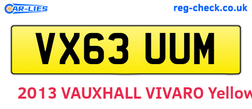 VX63UUM are the vehicle registration plates.