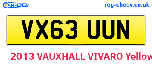 VX63UUN are the vehicle registration plates.