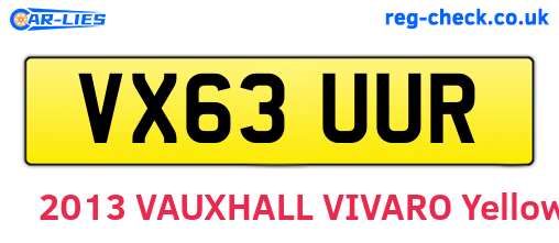 VX63UUR are the vehicle registration plates.