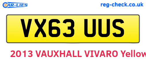 VX63UUS are the vehicle registration plates.