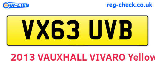 VX63UVB are the vehicle registration plates.