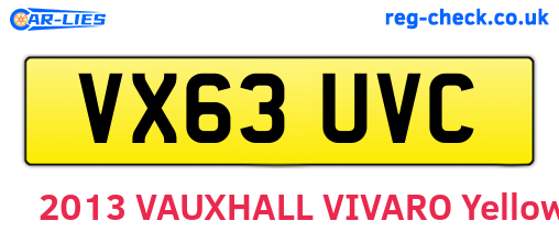 VX63UVC are the vehicle registration plates.