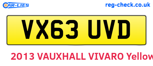 VX63UVD are the vehicle registration plates.