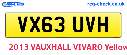 VX63UVH are the vehicle registration plates.