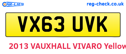 VX63UVK are the vehicle registration plates.