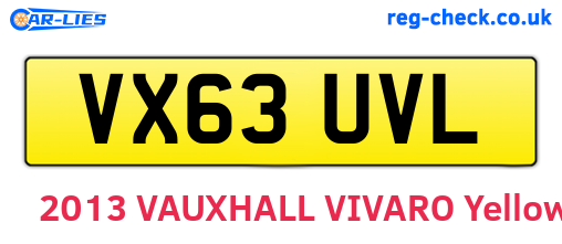 VX63UVL are the vehicle registration plates.