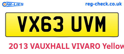 VX63UVM are the vehicle registration plates.