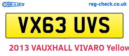 VX63UVS are the vehicle registration plates.