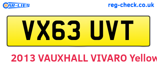 VX63UVT are the vehicle registration plates.