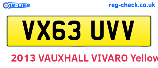 VX63UVV are the vehicle registration plates.