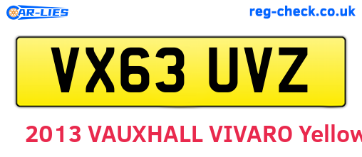 VX63UVZ are the vehicle registration plates.