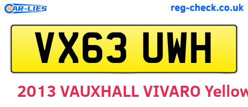 VX63UWH are the vehicle registration plates.