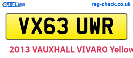 VX63UWR are the vehicle registration plates.