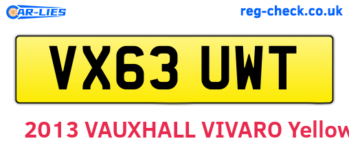 VX63UWT are the vehicle registration plates.