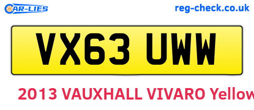 VX63UWW are the vehicle registration plates.