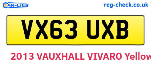 VX63UXB are the vehicle registration plates.
