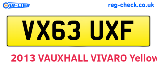 VX63UXF are the vehicle registration plates.