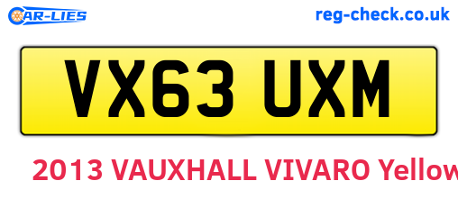 VX63UXM are the vehicle registration plates.