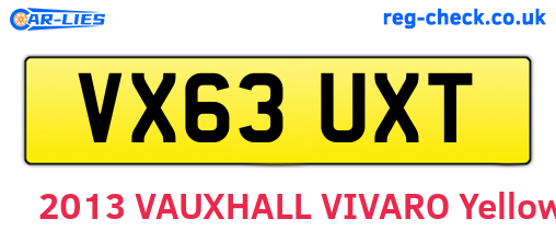 VX63UXT are the vehicle registration plates.