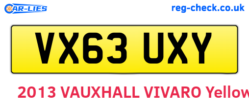 VX63UXY are the vehicle registration plates.