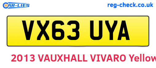 VX63UYA are the vehicle registration plates.