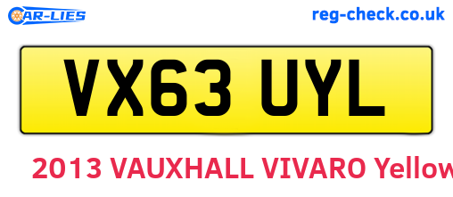 VX63UYL are the vehicle registration plates.