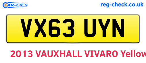 VX63UYN are the vehicle registration plates.