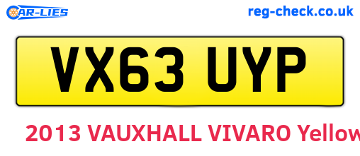 VX63UYP are the vehicle registration plates.