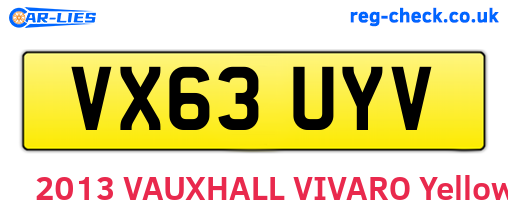 VX63UYV are the vehicle registration plates.
